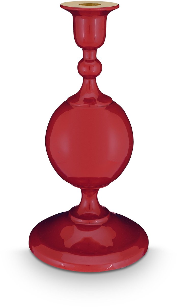 Pip studio kandelaar sphere - kaarsenhouder van metaal - donkerrood - 24cm