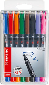 Stabilo ohpen fijn permanente marker in etui - 8dlg. - afbeelding 1