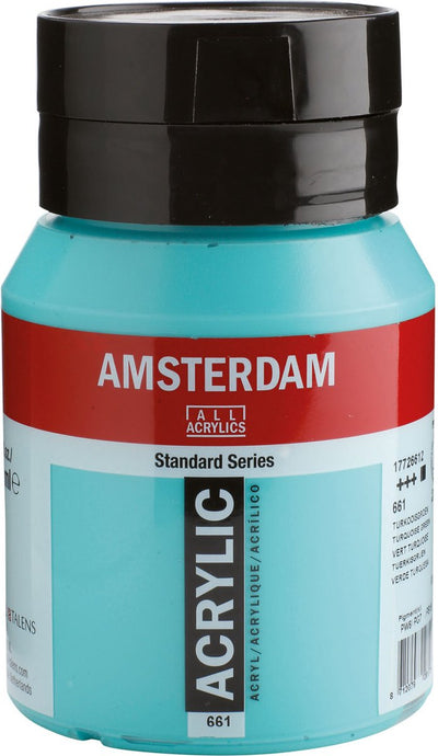 Amsterdam standard series acrylverf pot 500 ml turkooisgroen 661