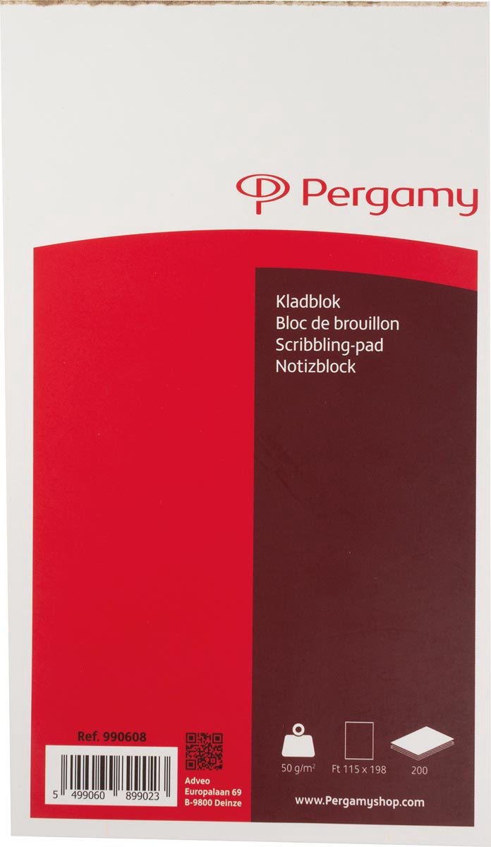 Pergamy - kladblok - 200 vel - 115x198mm - 990608