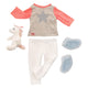 Outfit pyjama voor poppen 45cm - eenhoorn