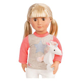 Outfit pyjama voor poppen 45cm - eenhoorn - afbeelding 4