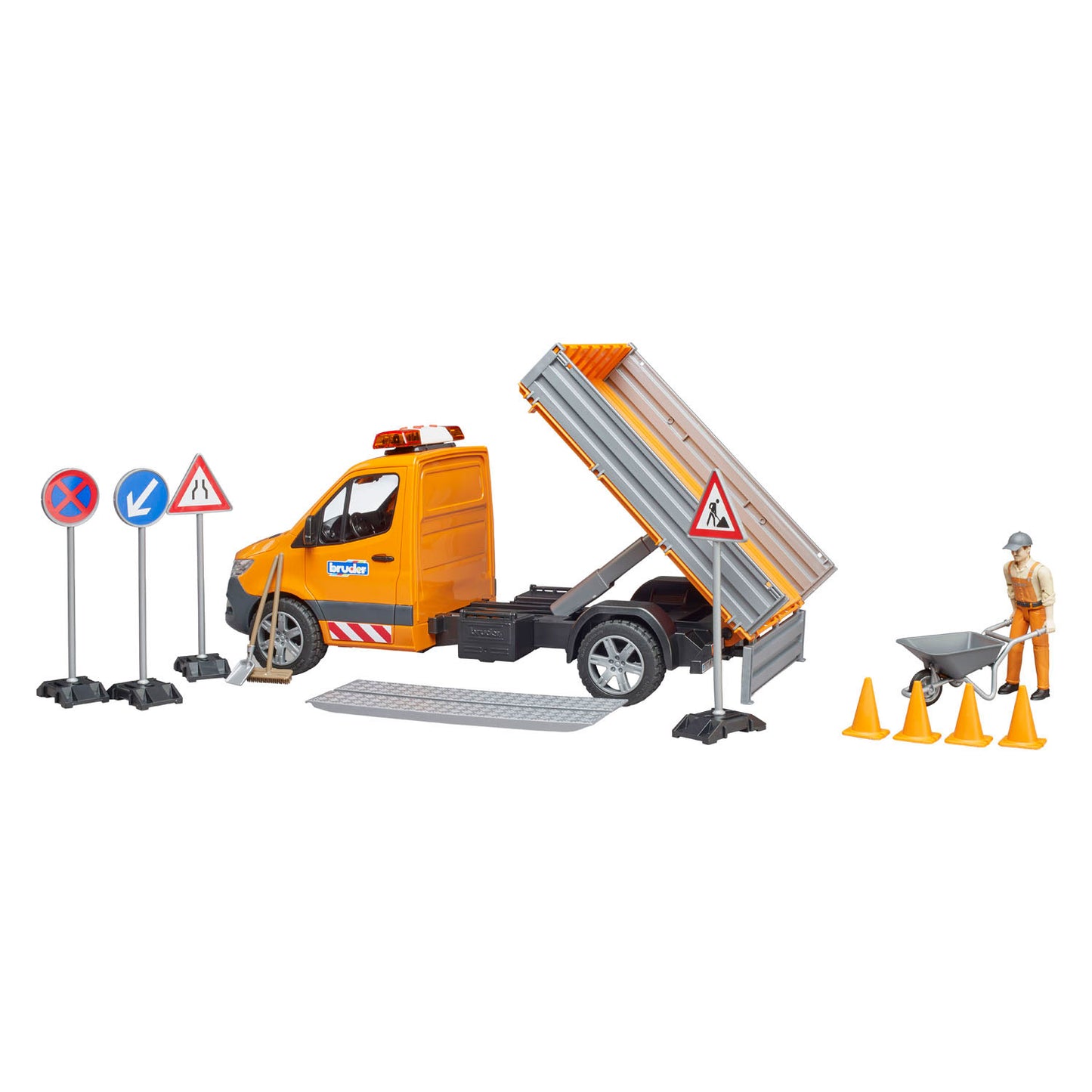 Bruder mercedes-benz sprinter wegenbouw + figuur en accessoires
