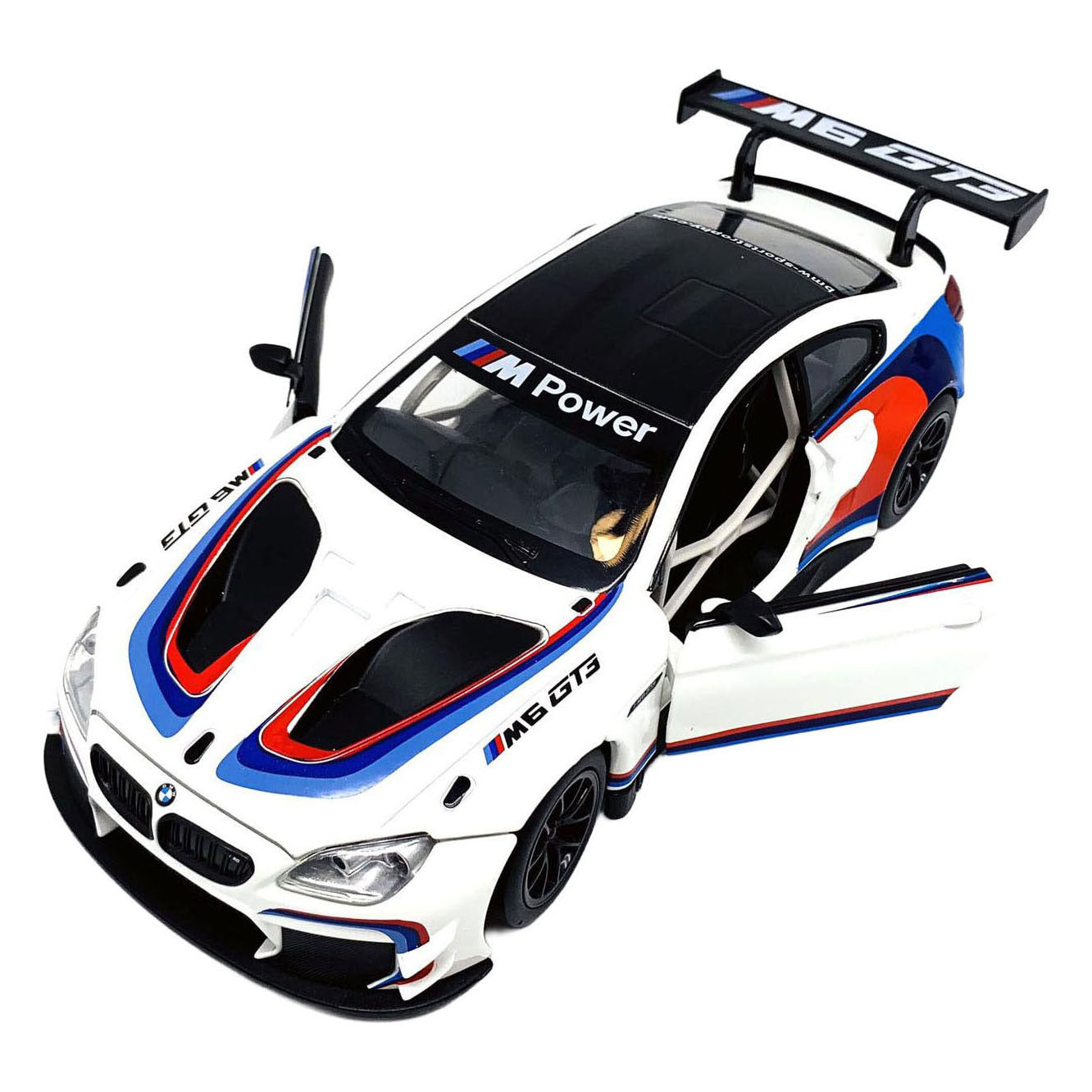 Bmw m6 gt3 die-cast auto met licht en geluid - 1:24