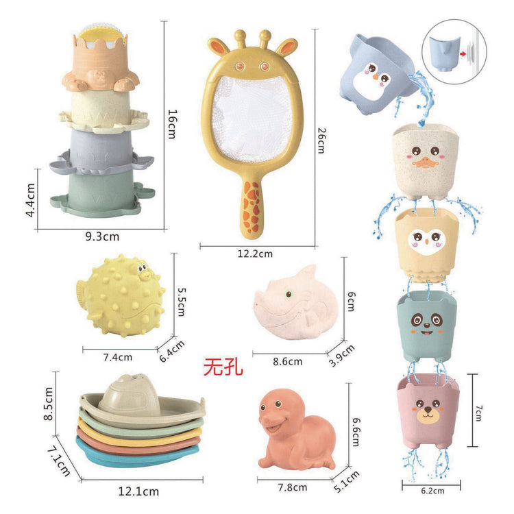 Badspeelgoedset pastel kleuren - 22dlg.