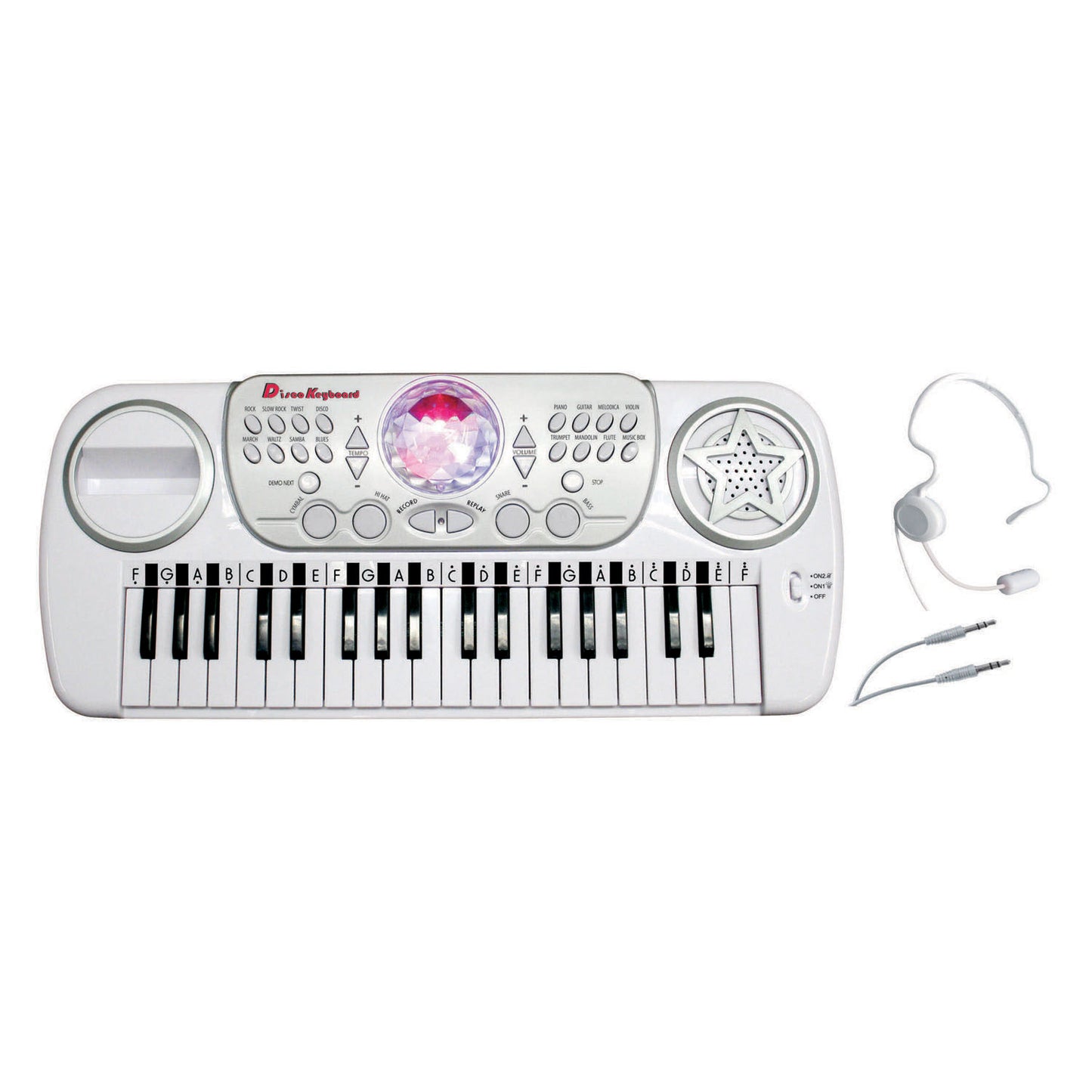 Imp disco keyboard 37 keys, discobal en hoofdmicrofoon