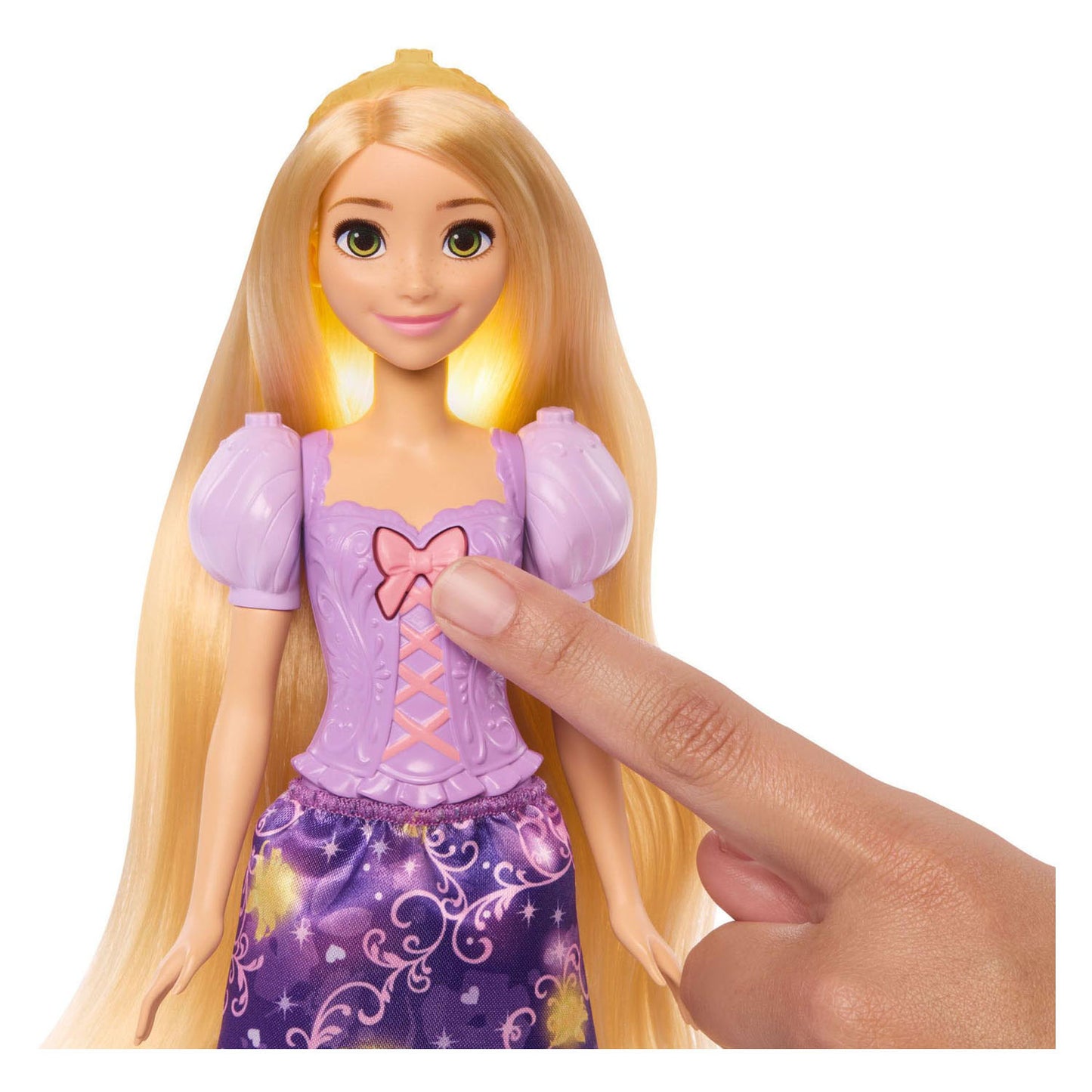 Mattel disney princess lichtgevend haar rapunzel modepop - magisch haar modepop speelgoed