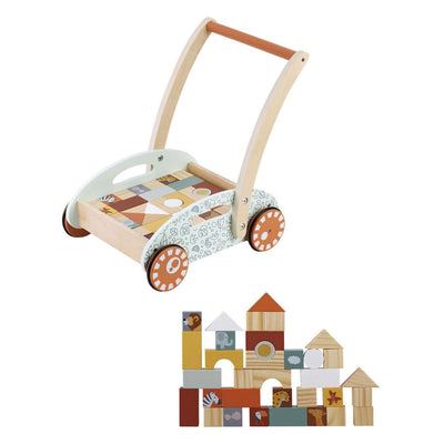 Abi loopwagen met speelblokken