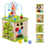 Activiteitenkubus met kralenspiraal - 25x25x45cm - afbeelding 2