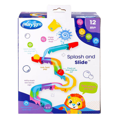 Playgro -splash and slide- waterval glijbaan - badspeelgoed - peuter speelgoed - baby badspeelgoed - speelgoed baby - speelgoed 1 jaar -badspeeltje - water knikkerbaan -waterspeelgoed baby - waterspeelgoed peuters - inclusief 3 balletjes