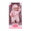Baby met roze outfit en muts - 45cm