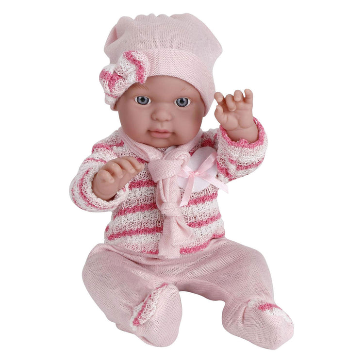 Baby met roze outfit en muts - 45cm