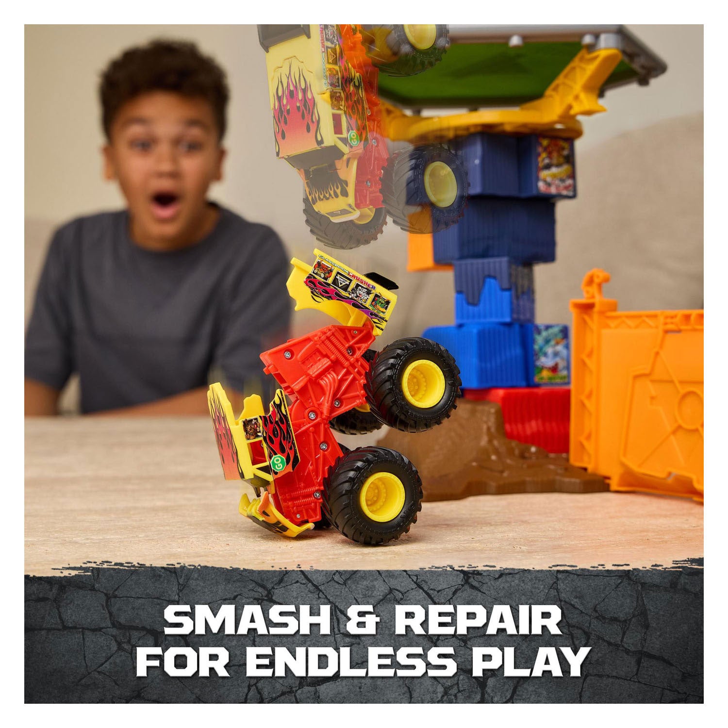 Spin master monster jam smash bash crash course speelset met auto - 1:64