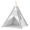 Tipi met houten stokken en vloerkleed - 120x120x150cm