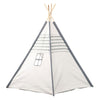 Tipi met houten stokken en vloerkleed - 120x120x150cm