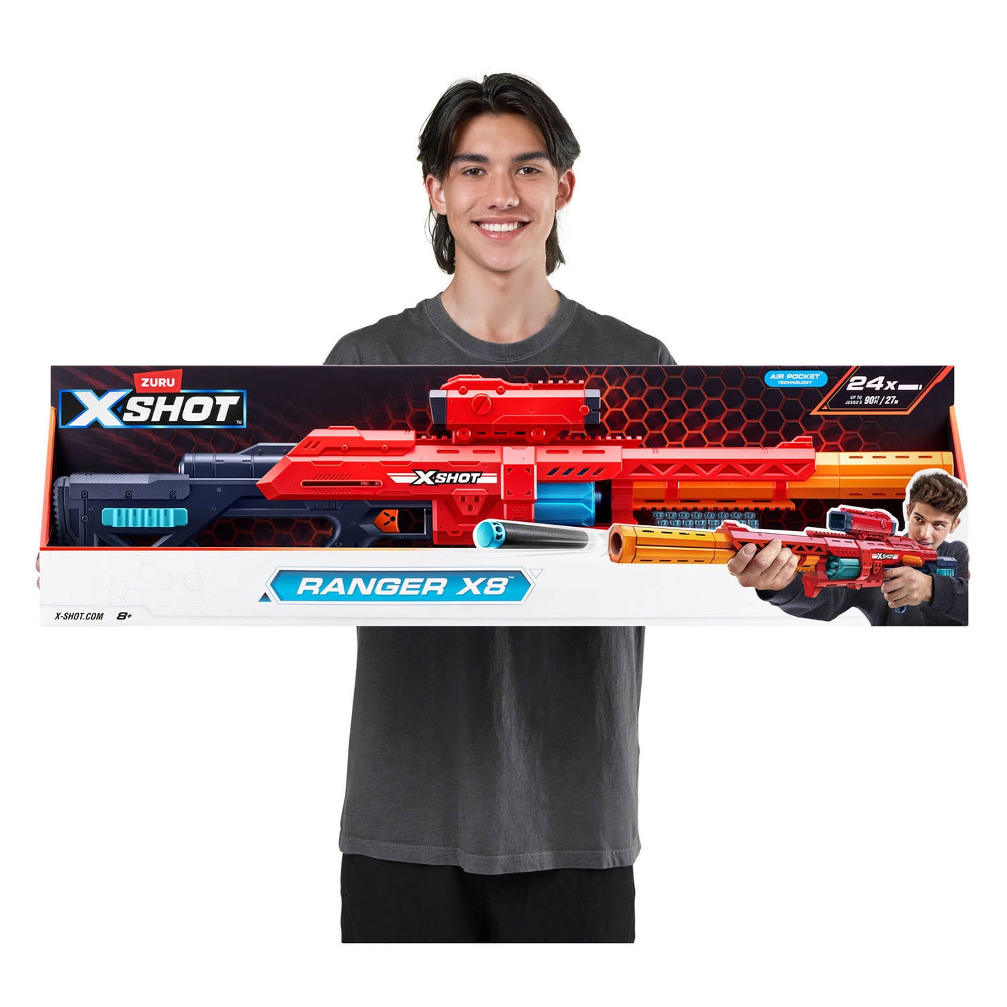 Xshot zuru x-shot excel red range x8 blaster met 24 pijlen
