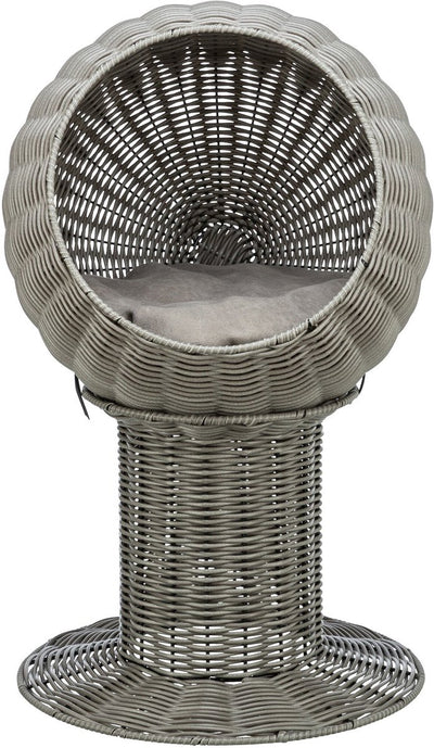 Trixie kattenmand amalia rond polyrattan grijs