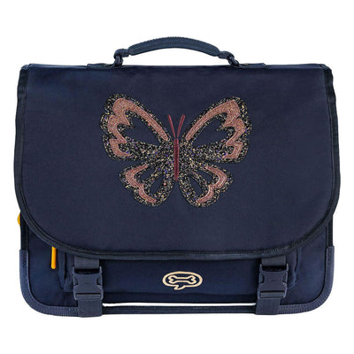 Stones and bones glitter butterfly navy cedar schooltas