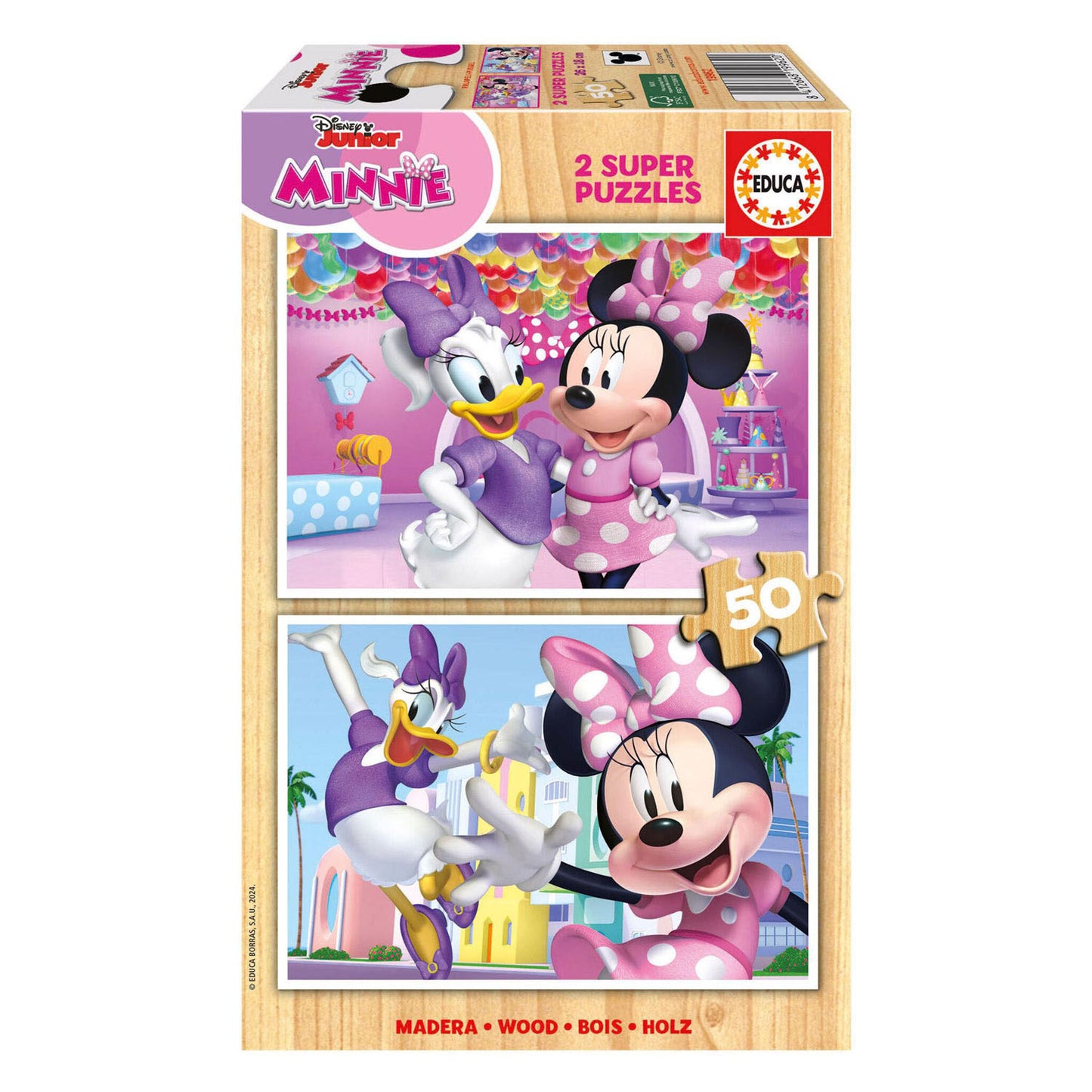 Disney minnie mouse houten legpuzzel - 2x50st.