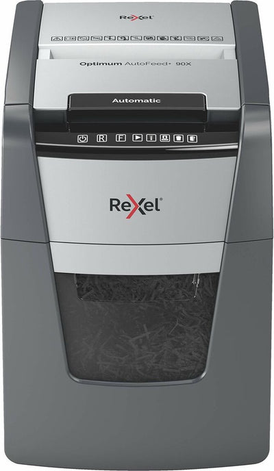 Rexel optimum autofeed 90x papierversnipperaar - p4 snippers - automatische invoer tot 90 vel - 34l - zwart