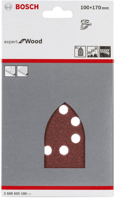 Bosch - 6-delige schuurbladset 100 x 170 mm, 60; 120; 240