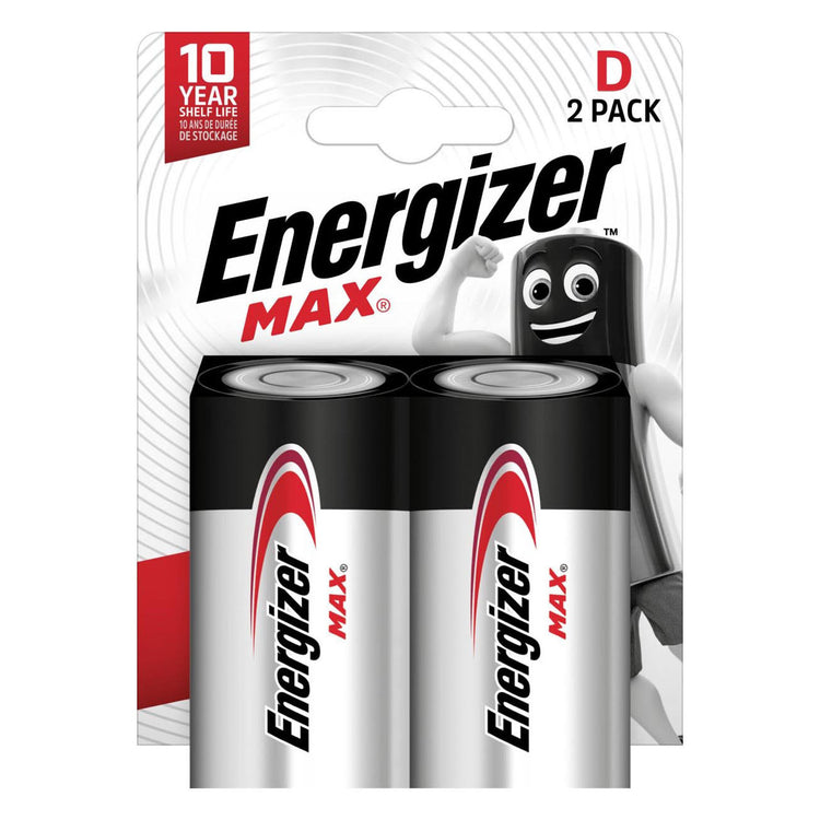 Energizer max d alkaline batterijen 2st.