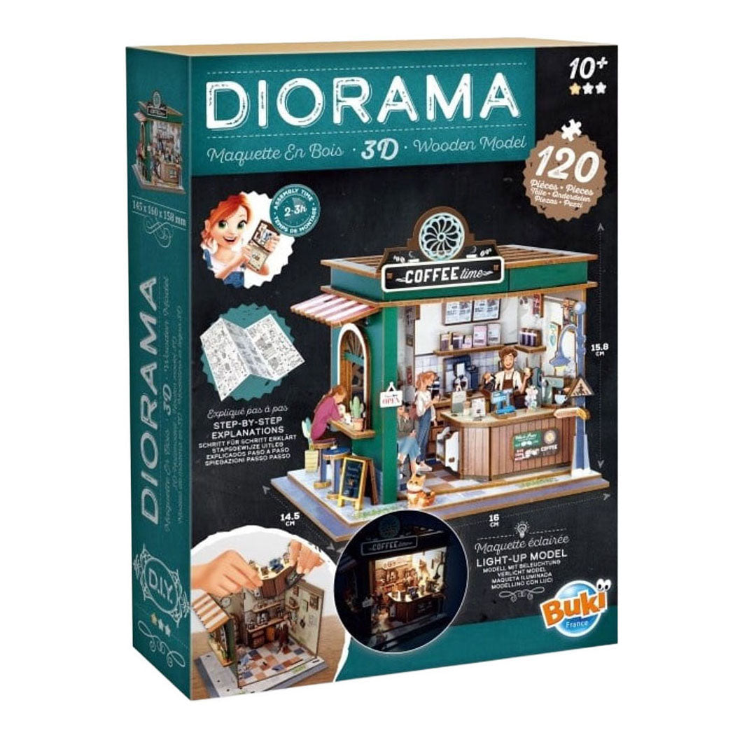 Buki france houten bouwpakket diorama café - 120dlg.