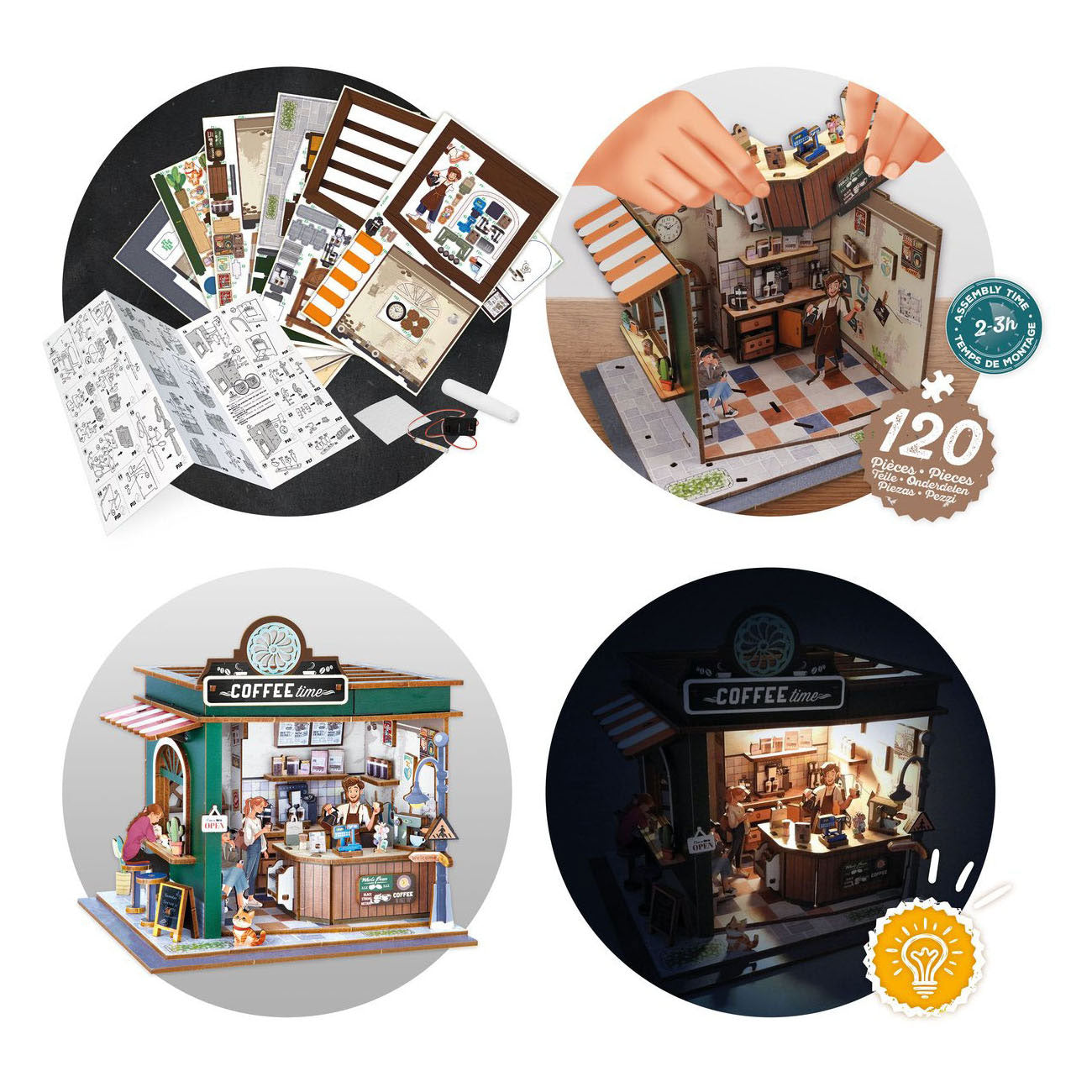 Buki france houten bouwpakket diorama café - 120dlg.