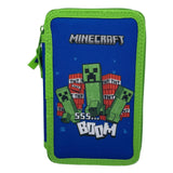Minecraft gevuld etui met 2 vakken - afbeelding 1