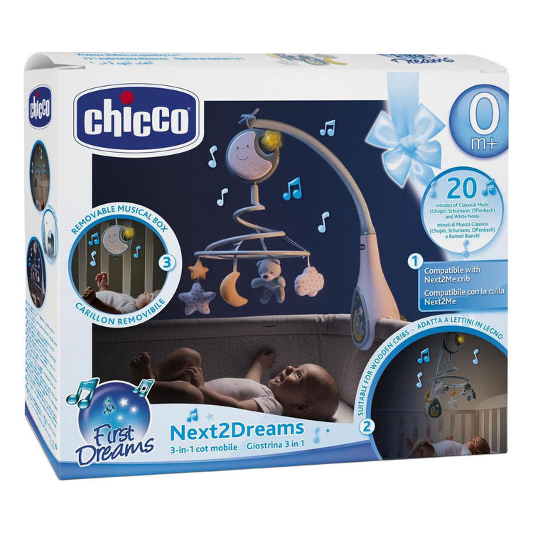 Next2dreams 3-in-1 muziekmobiel - blauw