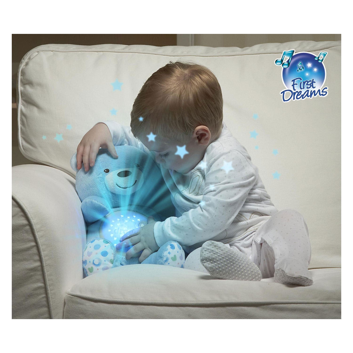 Chicco knuffel projector baby bear first dreams - blauw
