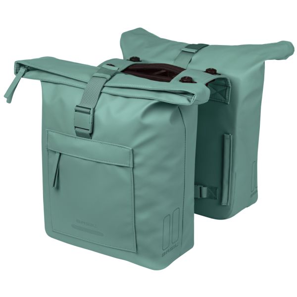 Basil b.v. dubbele fietstas basil brooklyn mik 41l 14 x 30 x 37 cm - groen