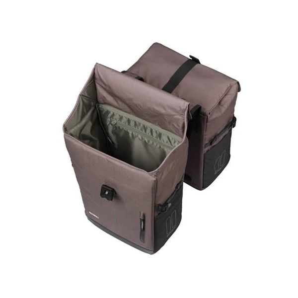 Basil dubbele fietstas move mik 30 liter 16 x 27 x 38 cm - bruin