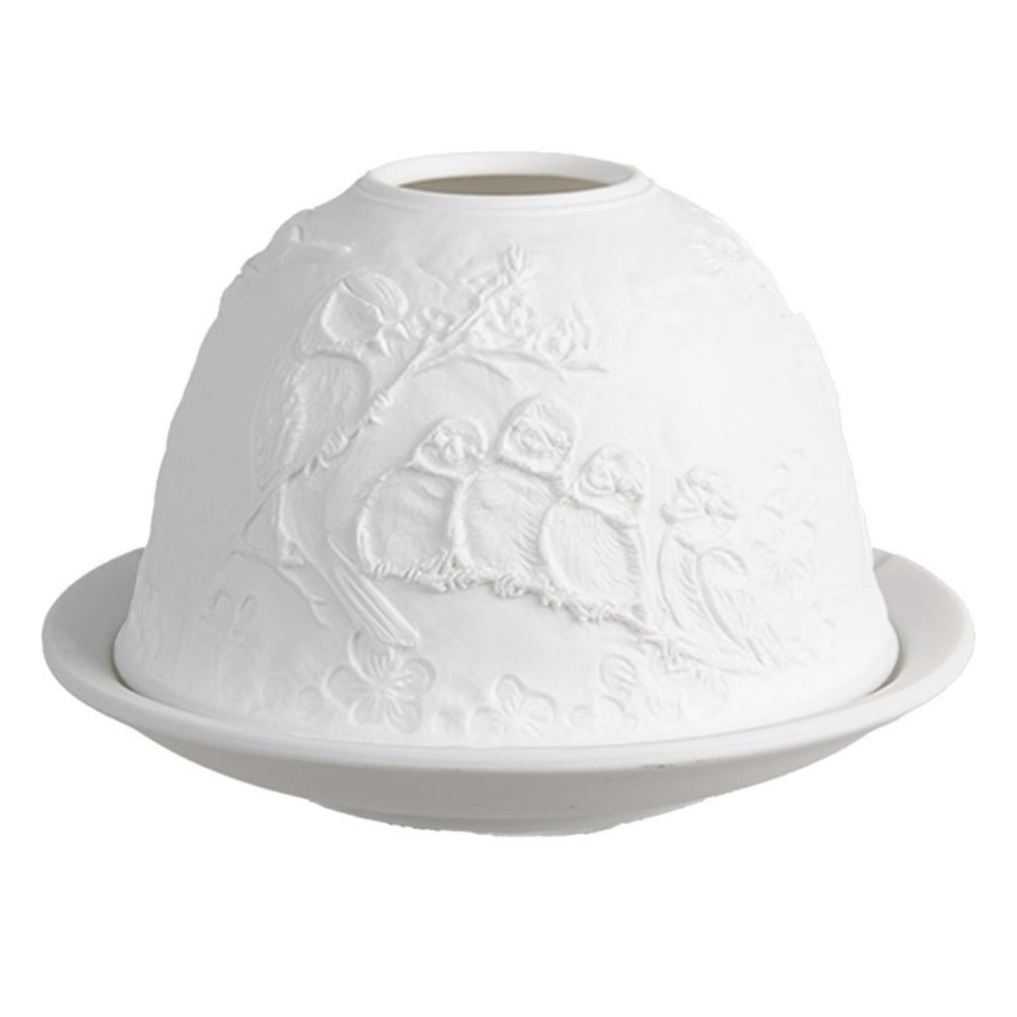 Clayre eef theelichthouder vogels porselein ã˜12x8cm