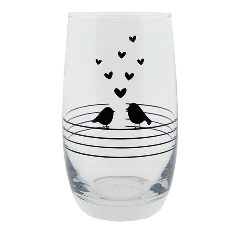 Clayre eef drinkglas vogels 320ml
