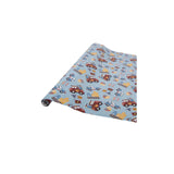 Clayre eef inpakpapier voertuigen 50x75 cm 3 vellen blauw - afbeelding 1