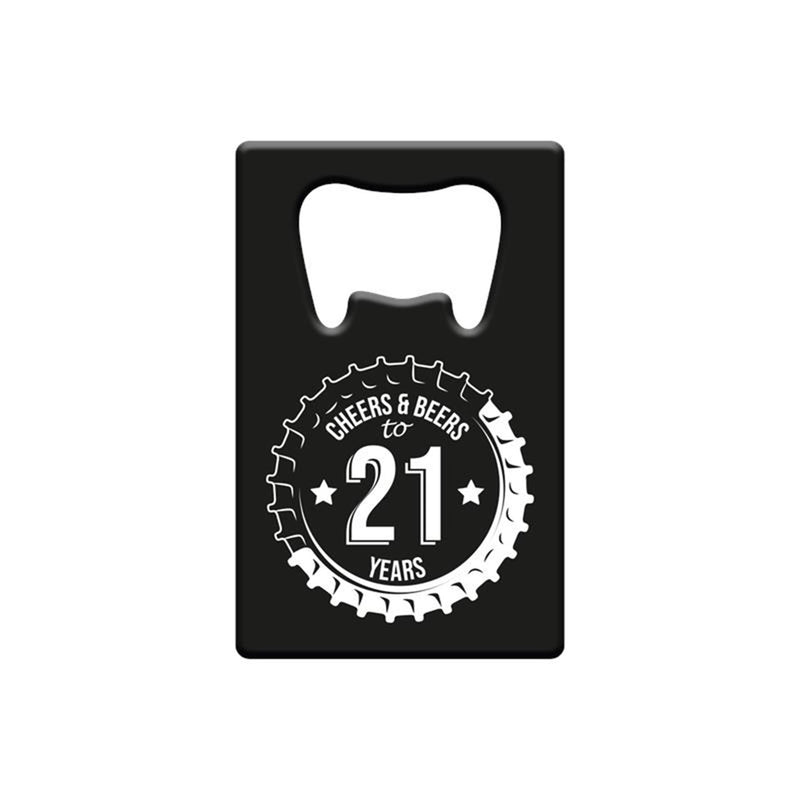Paperdreams flesopener metaal - 21 jaar