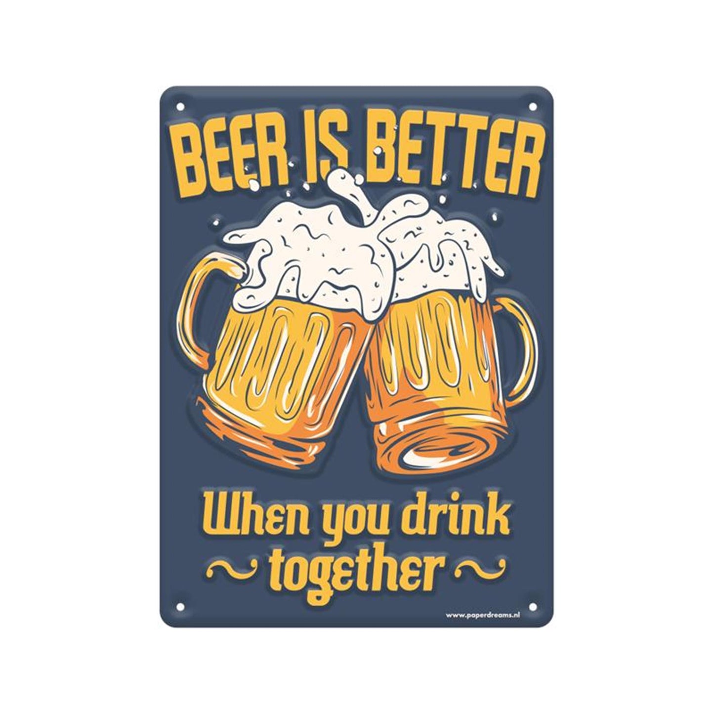 Paperdreams tekstbord metaal 22x16,5cm - beer is better
