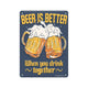 Paperdreams tekstbord metaal 22x16,5cm - beer is better
