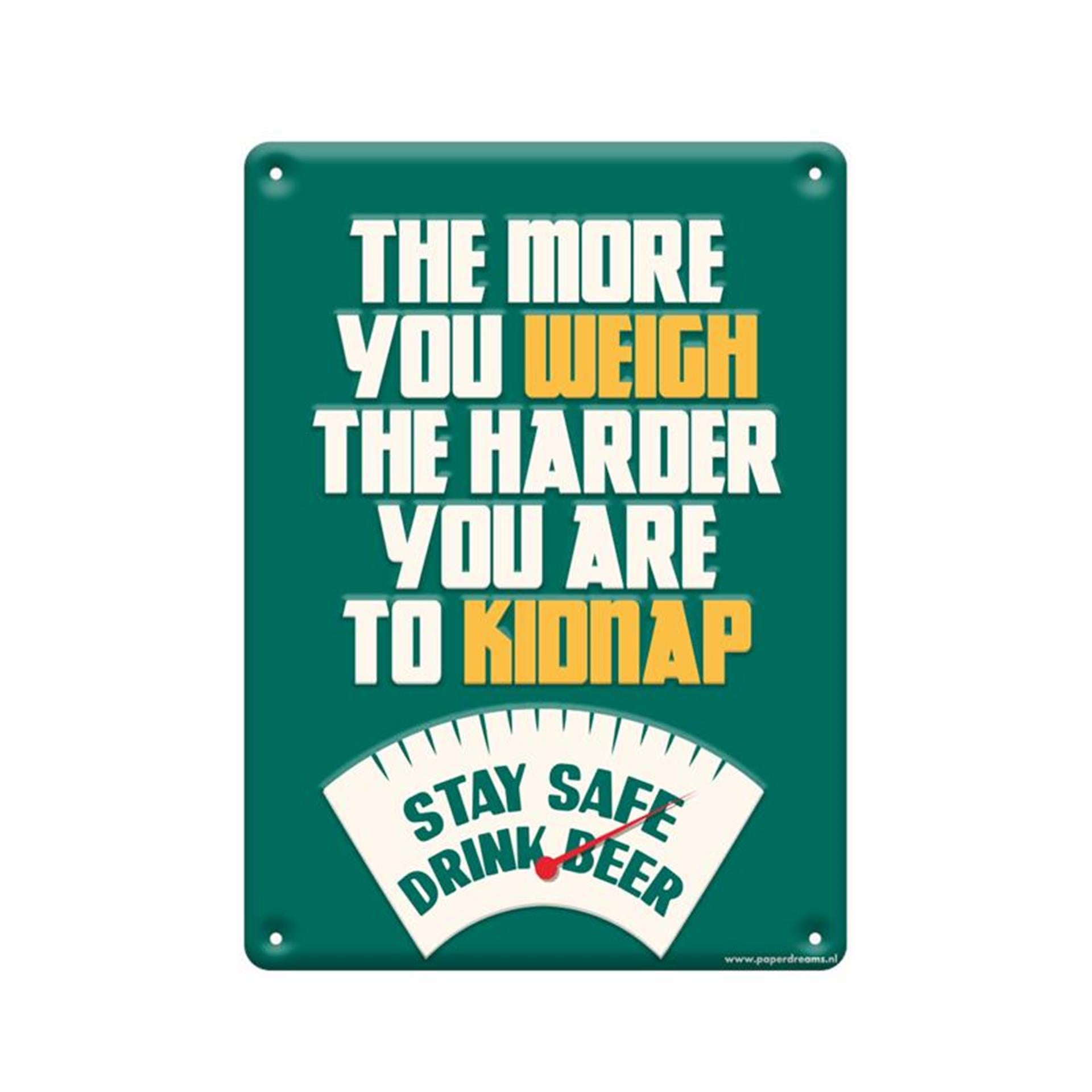 Paperdreams tekstbord metaal 22x16,5cm - the more you weigh