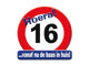 Paperdreams huldeschild-16 jaar kroonschild verkeersbord-16 jaar