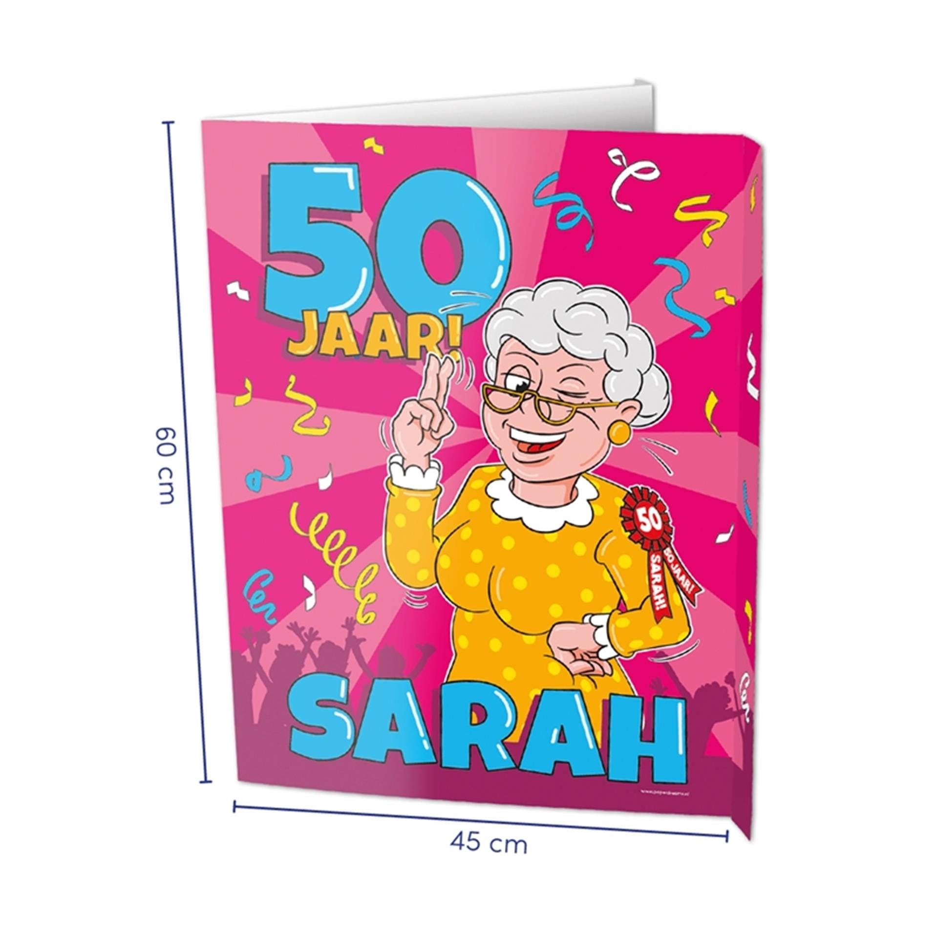 Paperdreams window signs - sarah 50 jaar 60x45cm