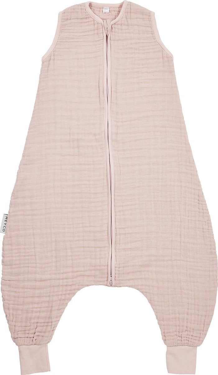 Meyco baby uni baby zomer slaapoverall jumper - pre-washed hydrofiel - soft pink - 80cm - 0.5 tog