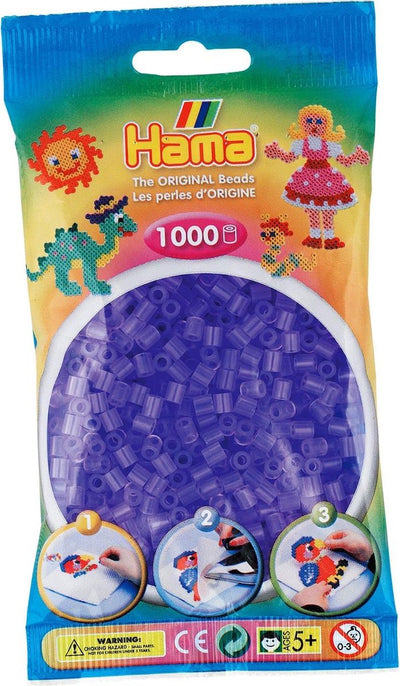 Hama strijkkralen - 1000 stuks - lila transparant