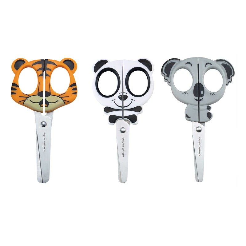Vaessen creative • kinderscharen set tijger koala panda 3st.