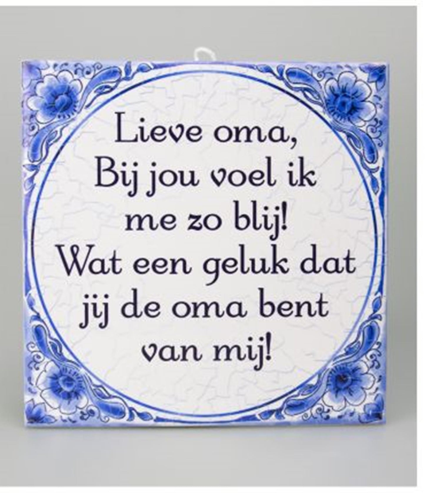 Paperdreams tegel - lieve oma delfts blauw