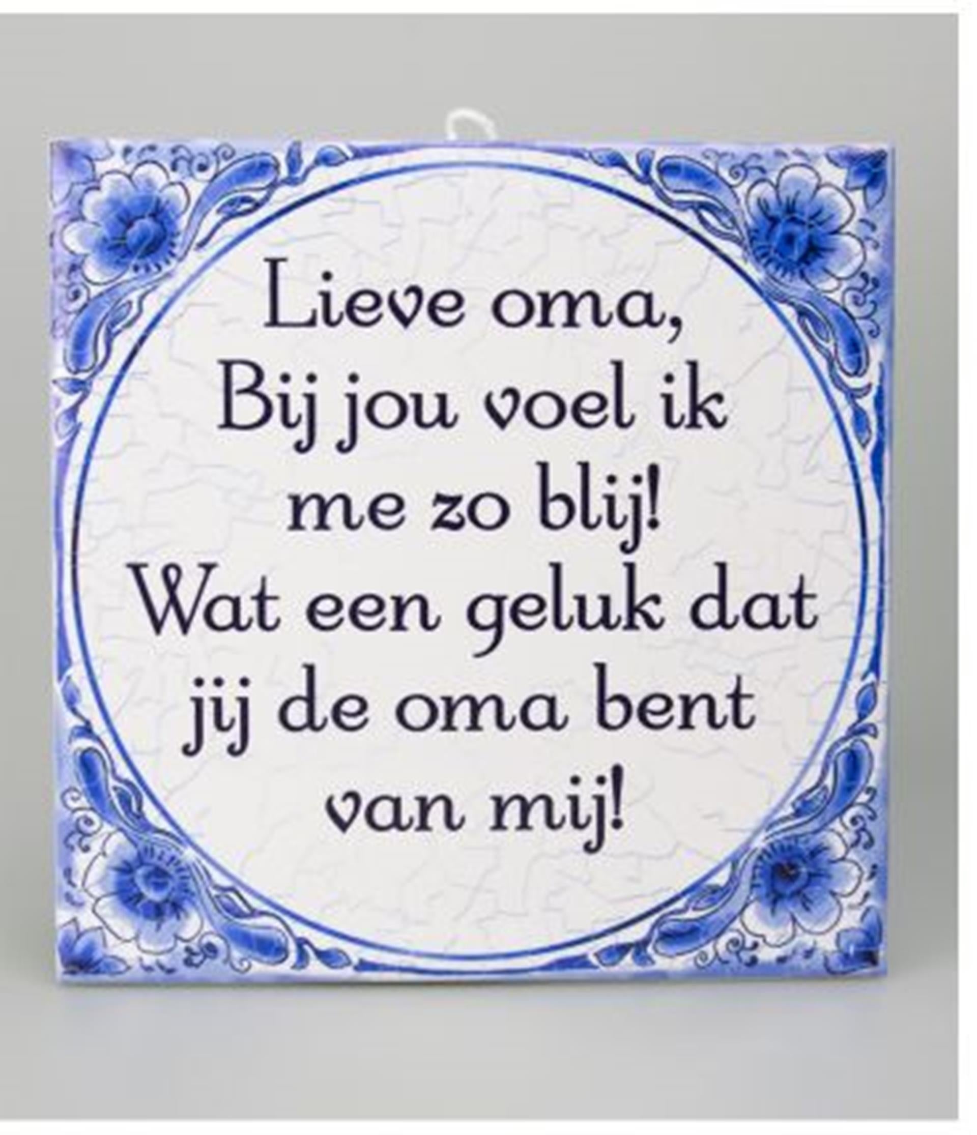 Paperdreams tegel - lieve oma delfts blauw