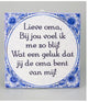 Paperdreams tegel - lieve oma delfts blauw
