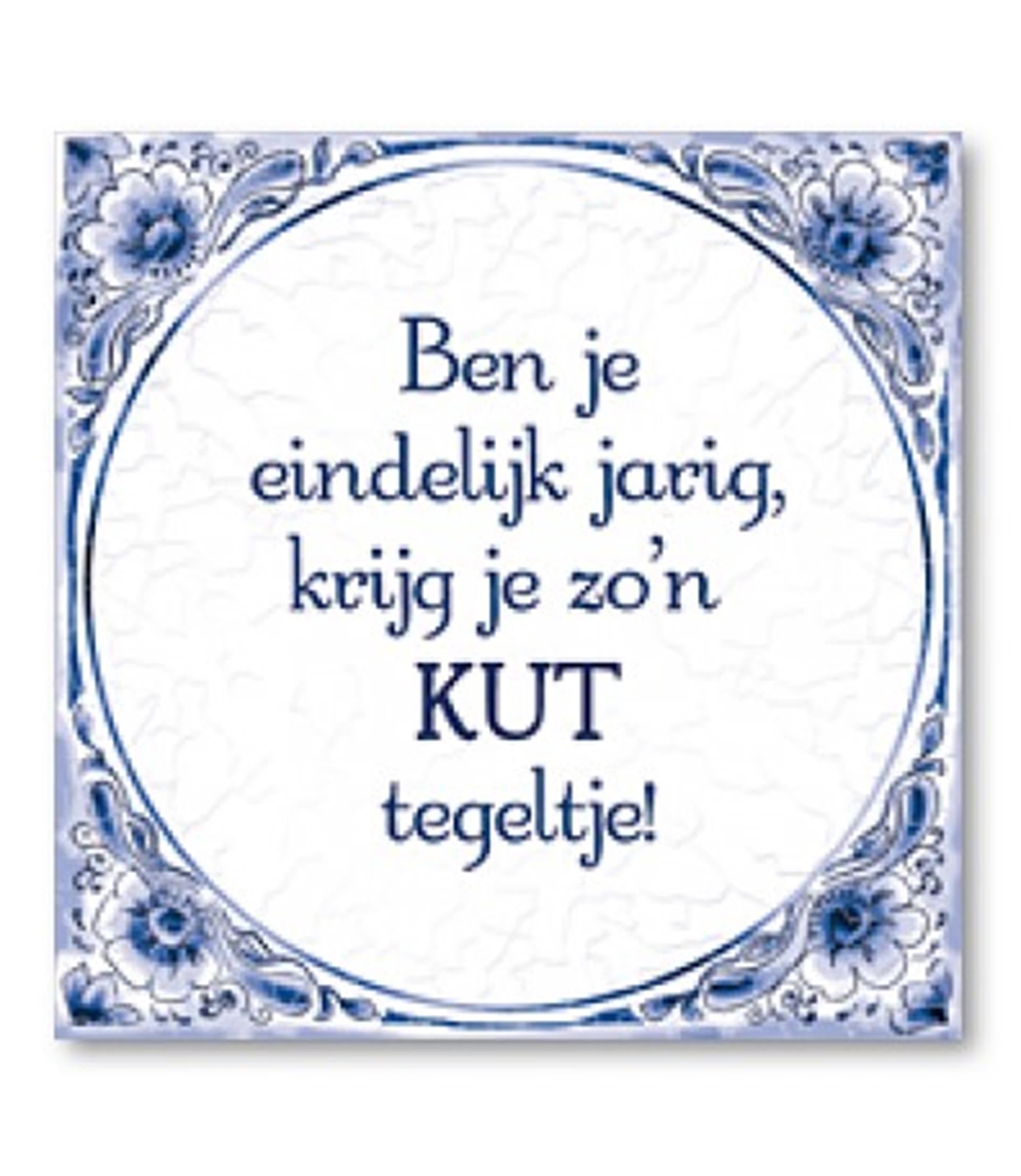 Paperdreams tegel delfts blauw - kut tegeltje