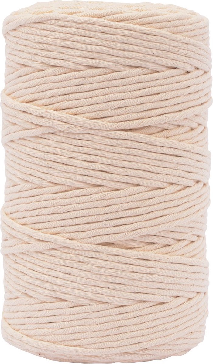 Vaessen creative macrame touw - naturel - 3mmx200m